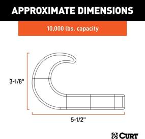 img 3 attached to 🔗 High-Capacity Black Steel Tow Hook by CURT - 10,000 lbs Load Rating