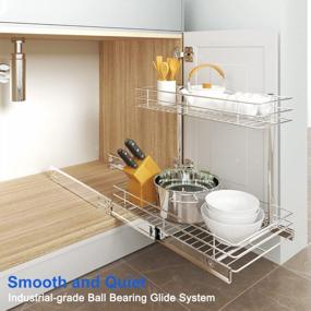 img 2 attached to Organize Your Under Sink Cabinet With FANHAO Pull Out Storage Shelf - 10.43W X 17.32D X 14.56H, Chrome