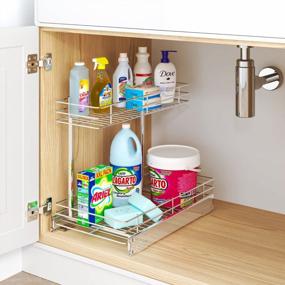 img 3 attached to Organize Your Under Sink Cabinet With FANHAO Pull Out Storage Shelf - 10.43W X 17.32D X 14.56H, Chrome