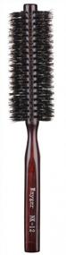 img 4 attached to Boar Bristle Round Brush - Ergonomic Natural Wood Handle For Hair Drying, Styling, Curling & Volume
