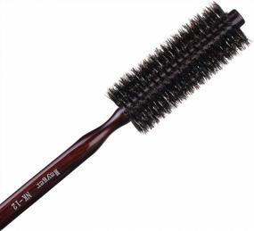 img 1 attached to Boar Bristle Round Brush - Ergonomic Natural Wood Handle For Hair Drying, Styling, Curling & Volume