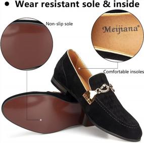 img 2 attached to MEIJIANA Leather Loafers Wedding Buckle