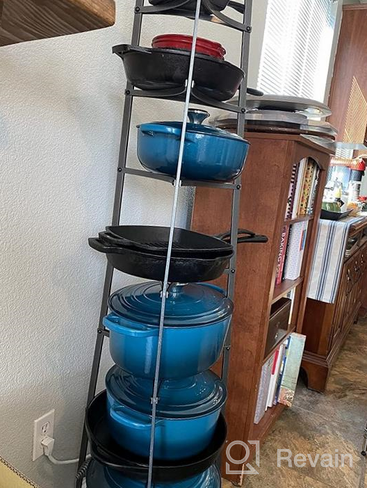 img 1 attached to Hammered Steel 8-Tier Enclume Pot Rack - Free Standing & Unassembled! review by David Angelboy