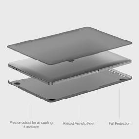img 3 attached to Твердый чехол GhostShell™ Frost Premium Premium для MacBook Pro 16 дюймов (A2141) 2019–2020 гг. с сенсорной панелью — серый, с текстурированной матовой поверхностью, устойчивый к царапинам (без резинового покрытия), совместимый с моделями на базе процессоров Intel