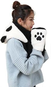 img 1 attached to Winter Siamese Hoodie Gloves Earflap Women's Accessories via Scarves & Wraps