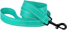 img 3 attached to Reflective Nylon Dog Leash For Heavy-Duty Outdoor Activities - 5Ft Leash For Large, Medium & Small Dogs - Mint Green - CollarDirect