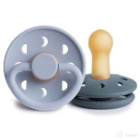 img 4 attached to 👶 Frigg Moon Natural Rubber Baby Pacifier, Made in Denmark, BPA-Free - Powder Blue/Slate, 6-18 Months - 2-Pack: Find the Perfect, Safe Pacifier for Your Baby!