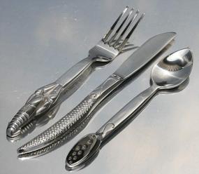 img 2 attached to 3-Piece Fishing Lureware Silverware Set With Case - Portable Fork, Knife, Spoon For Fishermen Gift Idea