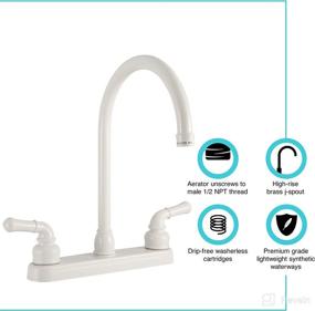 img 3 attached to Dura Faucet DF-PK330HC-WT RV J-Spout Kitchen Sink Faucet (White)