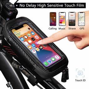img 3 attached to BUCKLOS Водонепроницаемая передняя велосипедная сумка для телефона - Подходит для 6,5 дюймов - Крепится на руль - Жесткий чехол - Совместима с IPhone 11,12 Max и XR