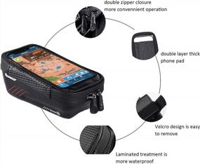 img 1 attached to BUCKLOS Водонепроницаемая передняя велосипедная сумка для телефона - Подходит для 6,5 дюймов - Крепится на руль - Жесткий чехол - Совместима с IPhone 11,12 Max и XR