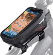 bucklos waterproof bicycle front phone bag - fits under 6.5" - handlebar mounted - hard shell case - compatible with iphone 11,12 max and xr logo