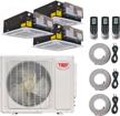 ymgi 3-zone ductless mini split ac heating with 42000 btu and 21 seer rating (12k +12k+18k) - 220v ceiling installation kit included (25 ft) logo