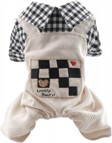 img 4 attached to Stylish Plaid Dog Shirts And Overalls For Small Dogs And Puppies By SGQCAR