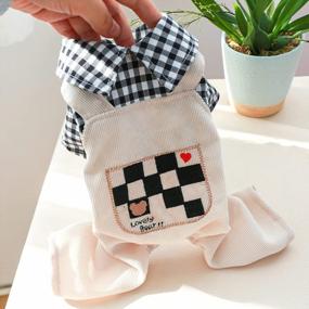 img 1 attached to Stylish Plaid Dog Shirts And Overalls For Small Dogs And Puppies By SGQCAR
