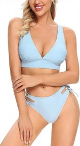 img 1 attached to Sexy Lomitti Women'S Side Tie Bikini Set - Light Support & Laced Top Two Piece Swimsuit