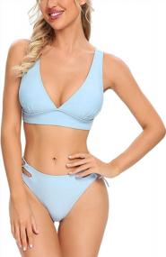 img 2 attached to Sexy Lomitti Women'S Side Tie Bikini Set - Light Support & Laced Top Two Piece Swimsuit