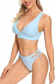 img 3 attached to Sexy Lomitti Women'S Side Tie Bikini Set - Light Support & Laced Top Two Piece Swimsuit