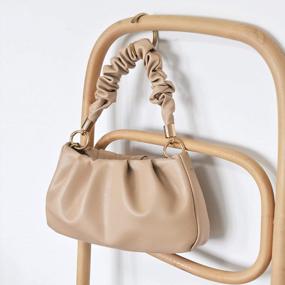 img 3 attached to Women'S Soft Vegan Leather Cloud Pouch Bag Shoulder Handbag Vintage Hobo Chain Crossbody Bag
