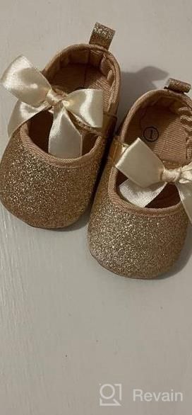 img 1 attached to Adorable Anti-Slip Mary Jane Flats For Baby Girls - Perfect For Weddings And Dress-Up! review by Stacy Johnson