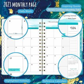 img 2 attached to 2023 Planner - Weekly And Monthly Planner With Inspirational Quotes, January To December 2023, Hardcover, Twin-Wire Binding, Thick Paper, Back Pocket, Elastic Closure, 8.4'' X 6.3'' Size