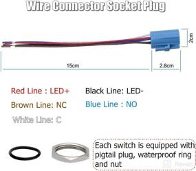 img 2 attached to 🔘 Quentacy 19mm 3/4" Stainless Steel Latching Pushbutton Switch 12V Power Symbol LED 1NO1NC SPDT ON/OFF Waterproof Toggle Switch with Wire Socket Plug (White)