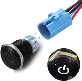 img 4 attached to 🔘 Quentacy 19mm 3/4" Stainless Steel Latching Pushbutton Switch 12V Power Symbol LED 1NO1NC SPDT ON/OFF Waterproof Toggle Switch with Wire Socket Plug (White)