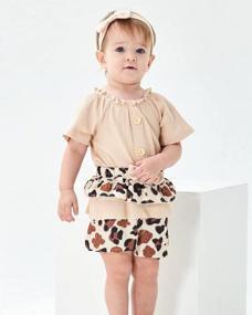 img 3 attached to Очаровательный наряд для малышей «Подсолнухи»: рубашка с оборками на рукавах и штаны с цветочным принтом для осенне-зимнего гардероба вашей маленькой девочки