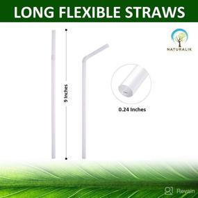 img 3 attached to 🌱 Naturalik 250 Pack Biodegradable Plant Based Straws- 9" Long Straws: 100% Compostable, Flexible, Eco-Friendly, Plastic Free, Bendy Straws for Smoothies and Party Decorations