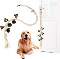 🔔 ikijm dog bell for potty training and sliding doors - adjustable hanging puppy bell, durable cotton rope woven doorbell логотип