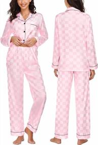 img 4 attached to Indulge In Luxurious Comfort With SWOMOG'S Silk Satin Pajama Set For Women