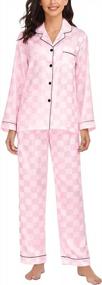 img 3 attached to Indulge In Luxurious Comfort With SWOMOG'S Silk Satin Pajama Set For Women