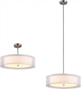 img 4 attached to Stylish And Elegant Double Drum Pendant Light With Adjustable Height - TZOE Drum Light