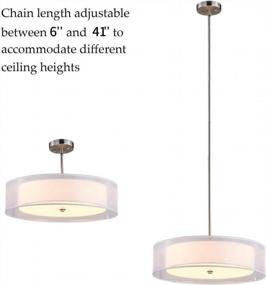 img 1 attached to Stylish And Elegant Double Drum Pendant Light With Adjustable Height - TZOE Drum Light