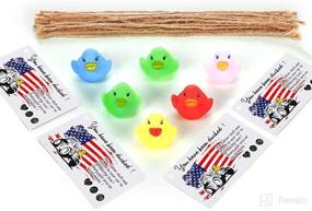 img 1 attached to 🦆 60-Piece Adorable Style Duck Themed Cards Set with Rubber Ducks and Strings, Small Duckling Rubber Duck with Duck Card Tags, Multicolor Mini Rubber Ducks for Baby Shower Party Favors Gift