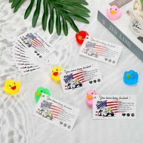 img 2 attached to 🦆 60-Piece Adorable Style Duck Themed Cards Set with Rubber Ducks and Strings, Small Duckling Rubber Duck with Duck Card Tags, Multicolor Mini Rubber Ducks for Baby Shower Party Favors Gift