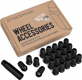 img 4 attached to 24Pcs Black Spline Drive Lug Nuts - 1/2X20 Threads - 1.4 Inch Length - Closed End - Cone Acorn Taper Seat - Includes 1 Socket Key Tool - Compatible With Dodge Dakota Durango Viper