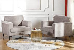 img 1 attached to Comfy And Stylish Linen Armchairs For Your Living Room - Set Of 2 CDCASA Accent Chairs