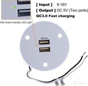 img 2 attached to 🔌 Facon 12V RV USB Outlet Socket Power: Quick Charger Dual Ports with Green Indicator Light for RV, Trailer, Camper, Boat, Marine, Motorhome