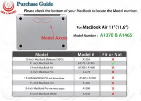 img 3 attached to UESWILL Hard Shell Чехол для MacBook Air 11 дюймов A1370 / A1465 - глянцевый кристально чистый, черный
