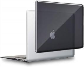 img 4 attached to UESWILL Hard Shell Case Cover For MacBook Air 11 Inch A1370/A1465 - Glossy Crystal Clear, Black