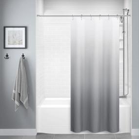 img 4 attached to Upgrade Your Bathroom With NATUROOM'S Grey Ombre Shower Curtain - Waterproof And Machine Washable (36 X 72 Inch)