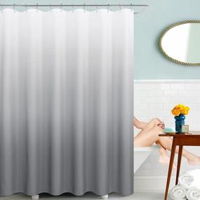 img 2 attached to Upgrade Your Bathroom With NATUROOM'S Grey Ombre Shower Curtain - Waterproof And Machine Washable (36 X 72 Inch)