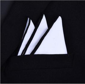 img 3 attached to Cotton Pocket Square Solid Handkerchief Men's Accessories best for Handkerchiefs