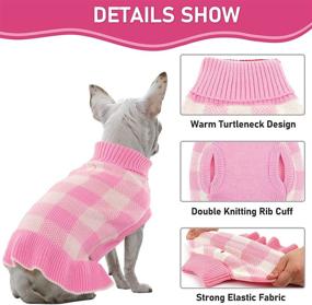 img 1 attached to 🐶 Dasior Pet Dog Sweater - Soft Turtleneck Knitted Plaid Stretch Pullover for Warm Winter Clothing