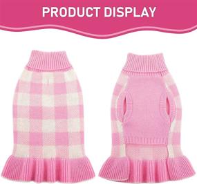 img 3 attached to 🐶 Dasior Pet Dog Sweater - Soft Turtleneck Knitted Plaid Stretch Pullover for Warm Winter Clothing