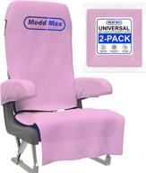 🪟 medd max protective airplane seat covers - disposable/reusable eco-friendly covers for public seating (pink, pack of 2) logo
