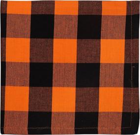 img 1 attached to Set Of 6 Orange And Black Checkered Cotton Napkins - Yourtablecloth 20 X 20