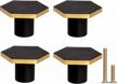 set of 4 solid brass hexagon knobs - 1.18"x0.82" black finish for dressers, cabinets, and home décor logo
