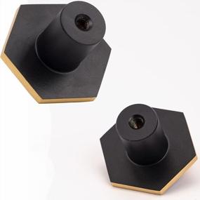 img 2 attached to Set Of 4 Solid Brass Hexagon Knobs - 1.18"X0.82" Black Finish For Dressers, Cabinets, And Home Décor